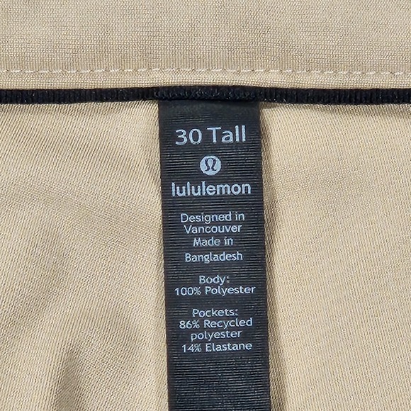 Lululemon Pants Mens 30 Tall Khaki Beige ABC Commission Pant Classic Golf Chino - Picture 10 of 15